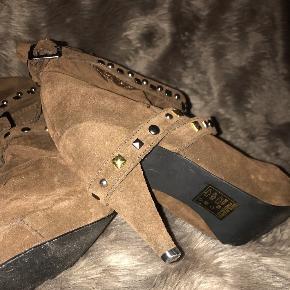 Brown Open Toe Booties - image 2